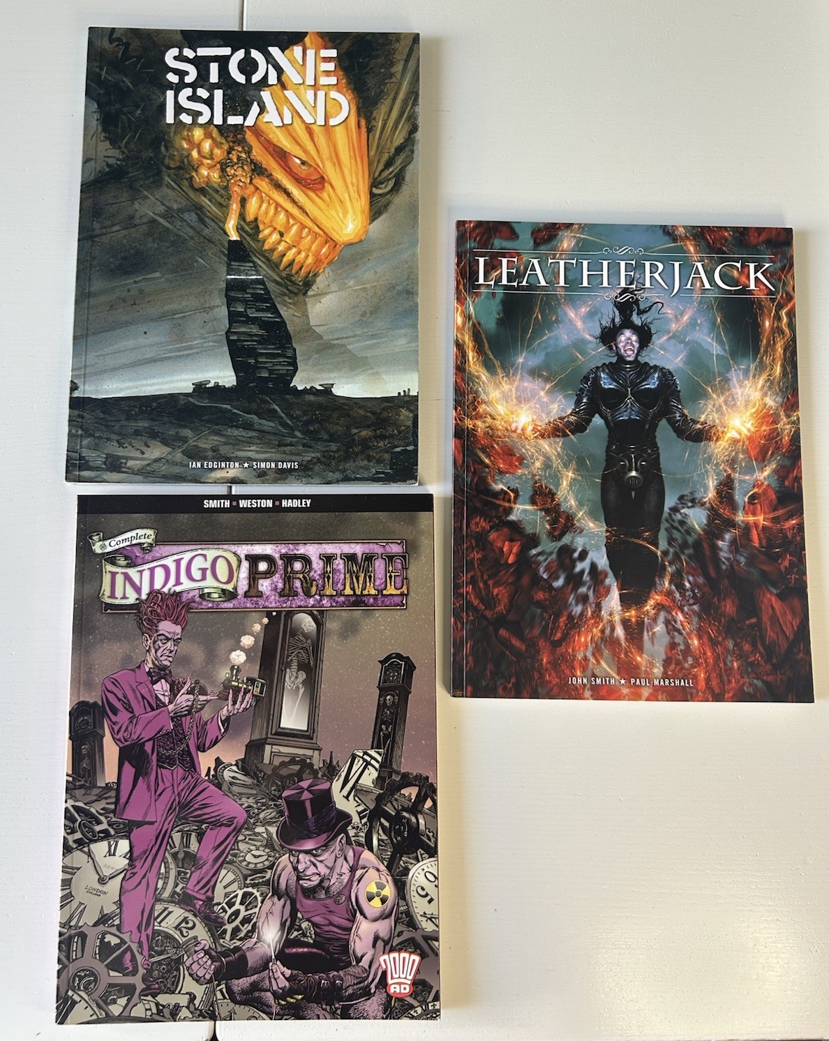 2000AD 3 TPB Lot Indigo Prime, Leatherjack, Stone Island UK Comics Sci-Fi Horror