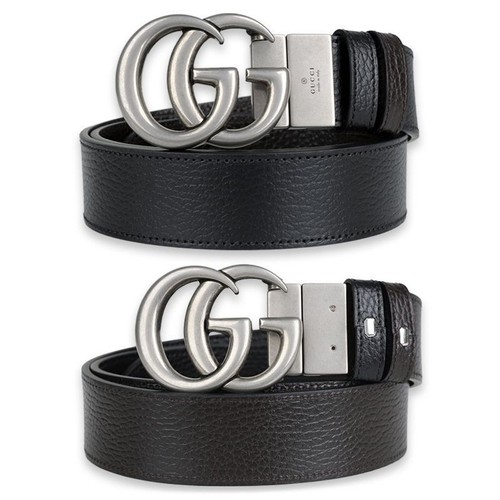 Gucci Men's GG Reversible Grain Leather Belt (Black/Brown) 627055 134034118