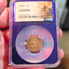 1858 Flying Eagle Small Cent 1C NGC Genuine BN Philadelphia Copper KM#85 — photo 1