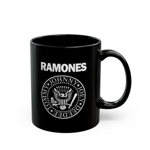Taza negra Ramones 11 oz - Taza de café Rock Band regalo para fanáticos del punk rock - Imagen 4 de 5