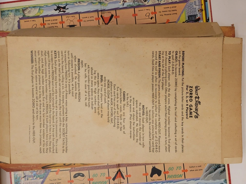 RARE Vintage 1965 Walt Disney's Zorro Board Game - Image 4 of 4