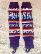 Purple Knit Leg Warmers
