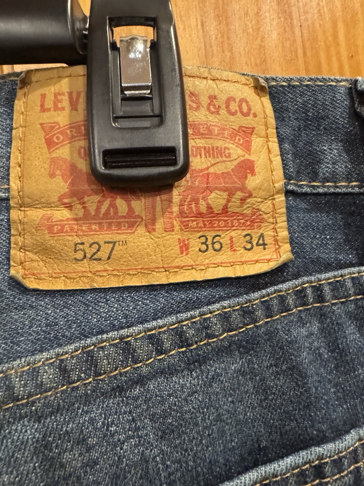 NWT Levi’s 527 Slim Bootcut Fit Denim Blue Jeans 36x34 Western Country 2018 thumbnail 9