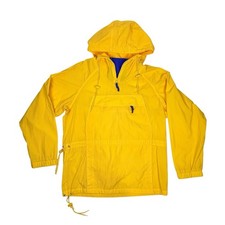 Vintage Eddie Bauer Windbreaker Adult Small/Medium Yellow Pullover Anorak Hooded