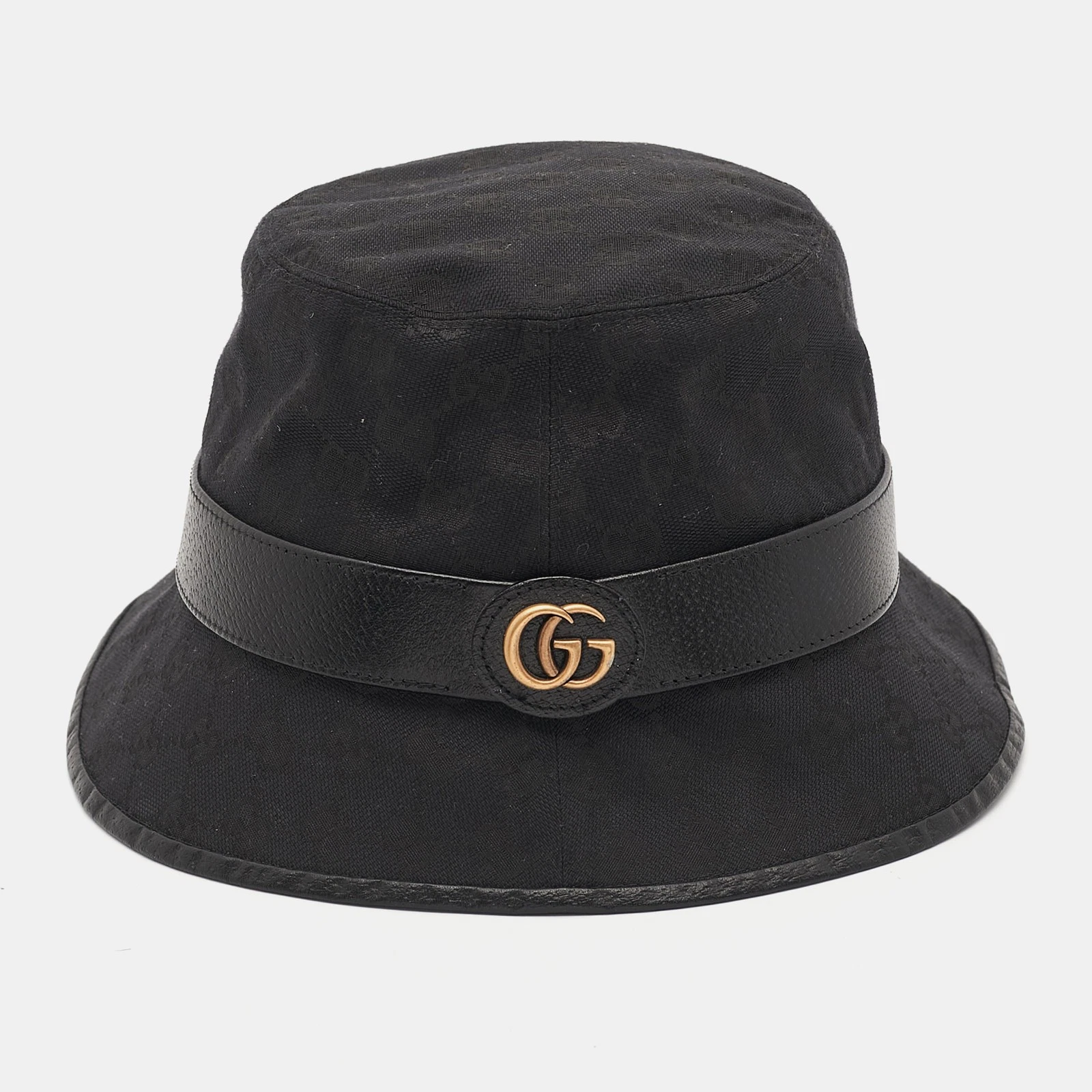 Chapeau seau en toile Gucci noir GG Supreme M