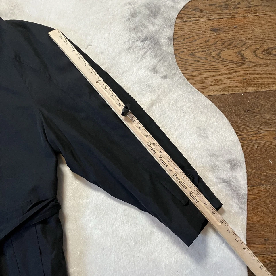 Gabardina Massimo Moda Collozione para hombre talla 38 negra con cinturón forrada de oficina Foto 2 de 4