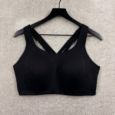Lululemon Sports Bra Womens 38DD Black Air Support Lined Hook Eye