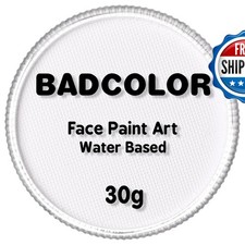 BADCOLOR Clown White Face Paint 30gm Water Activated Non-Toxic Kit