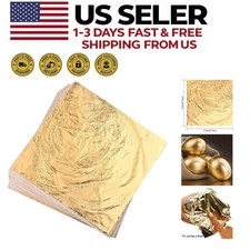 100pcs Imitation Gold Leaf Sheets 5.5"x5.5" for Arts, Gilding Crafting