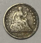 1857 - Seated Liberty Half Dime 5c - Exact Coin Imaged #SL154