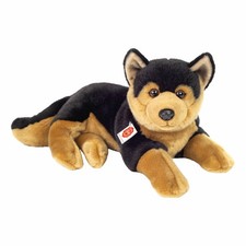 Teddy Hermann Sch&auml;ferhund liegend Kuscheltier Stofftier Hund Schwarz Braun 45 cm
