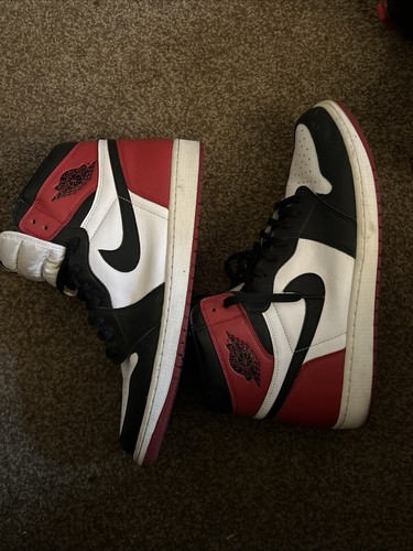 Nike Air Jordan 1 Size 16 Basketball Bred Black White Red Mens No Insoles