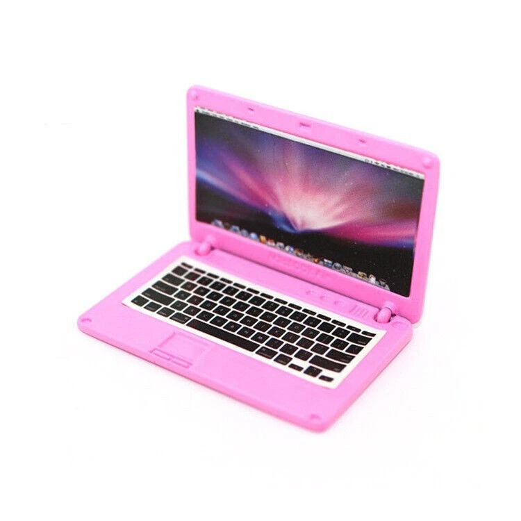 4Pcs 1:12 Miniature Metal Computer Laptop Notebook Dollhouse Office Accessories - Image 3 of 4