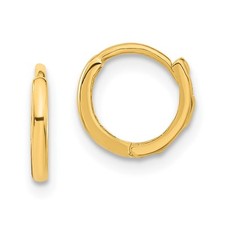 14k Yellow Gold Polished Hinged Hoop Earrings 0.5gm L-9.5 mm, W-10 mm