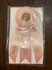 AKC Rosette Ribbon First Prize Brace Variety Tampa 1986 Clearwater Kennel Club