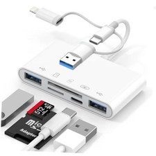 5-in-1 Memory Card Reader, USB OTG Adapter  SD Card Reader for iPhone iPad,