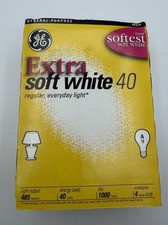New GE Extra Soft White 40 Bulbs 4 Pack A19 485 Lumens