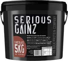 Serious Gainz Weight Gain Powder Muscle Mass Gainer Protein Shake Chocolate 5kg 8.88 per kilo