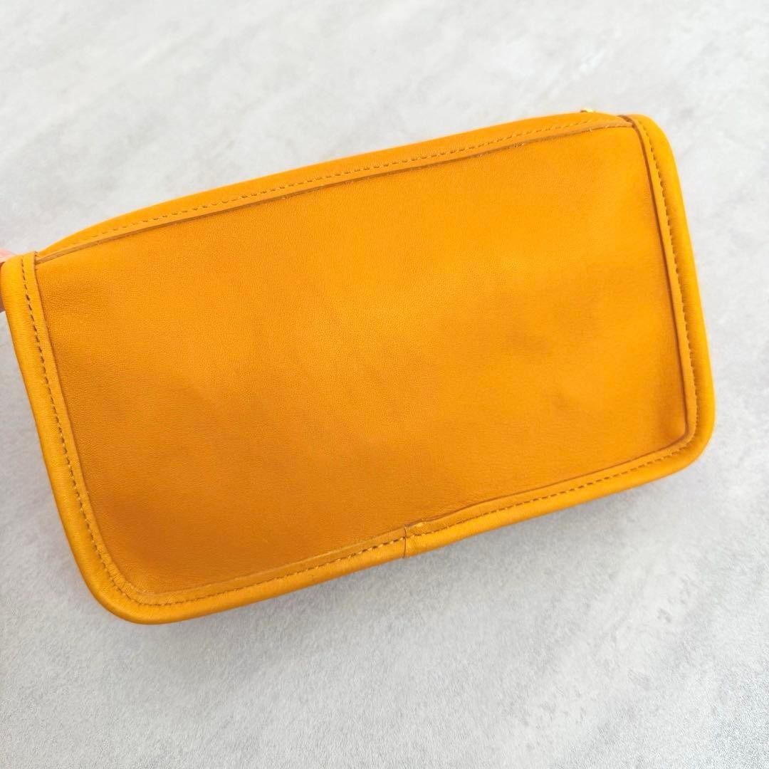 Coach Vintage Chunky Case Pouch Leather Yellow Rare 80s 90s