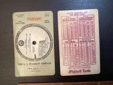 Vintage Starrett Screw Threads & Tap Drill Sizes Reference Card