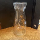 Vintage Pyrex 32 ounce caraf, glass pitcher, gold flowers , no lid