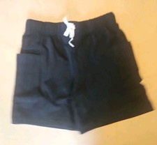 NWT Hanna Andersson BLACK FRENCH TERRY POCKET SWEAT SHORTS 130 8 36