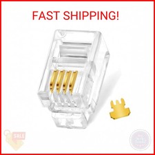 NECABLES 20Pack Telephone Modular Plug RJ9/RJ10/RJ22 4P4C Connector for Phone Ha