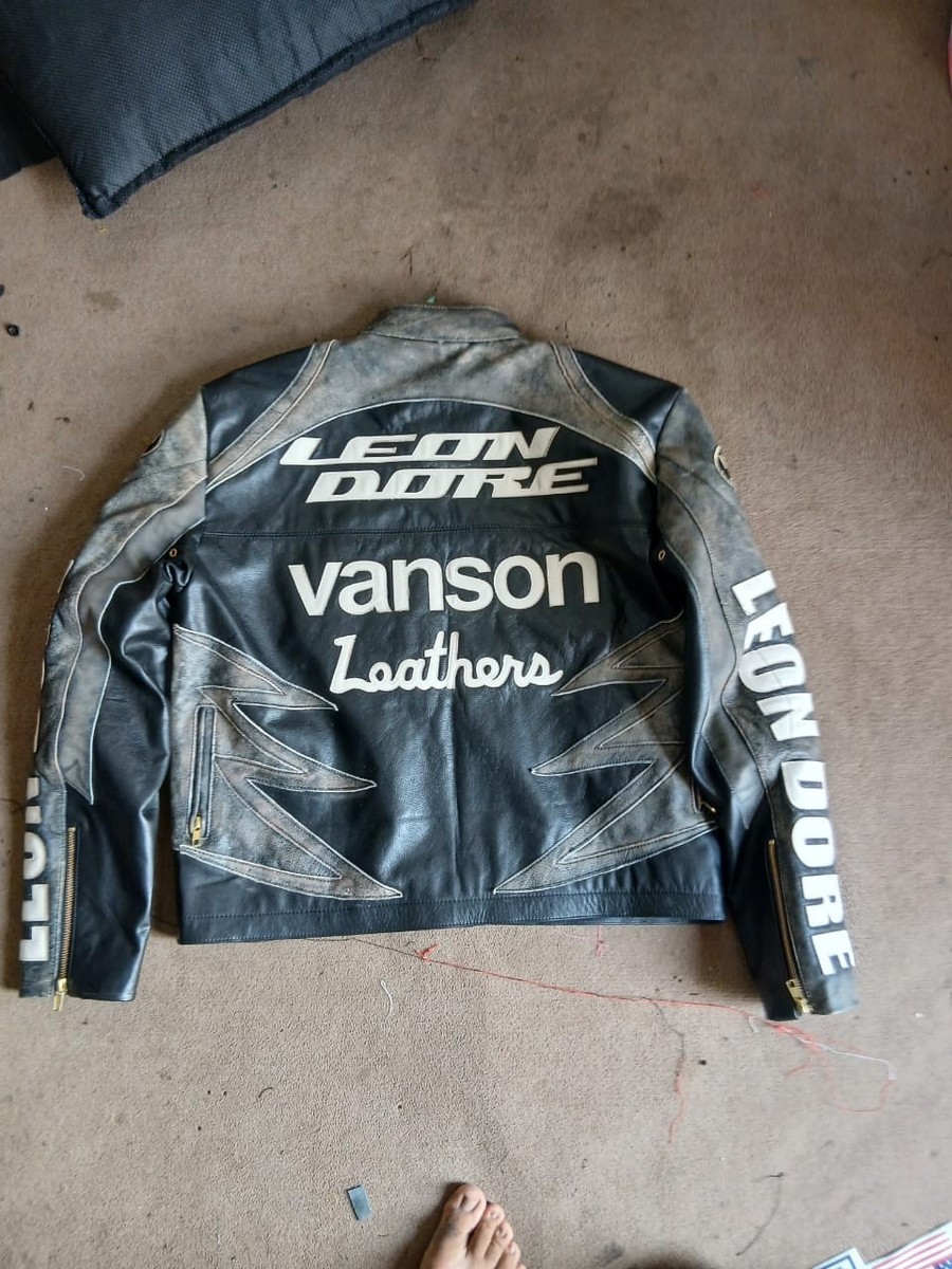 The Aimé Leon Dore Vanson Distressed Leather Moto Jacket | eBay