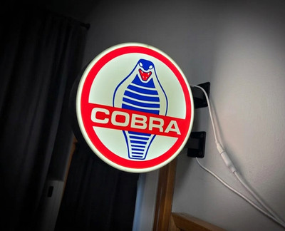 Leuchtkobra Schild - 3D Druck LED USB - Deko Garage Flagge 22cm