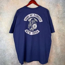 New York Yankees MLB Baseball T Shirt Mens Sz XXL Sons of Yankees Anarchy Biker