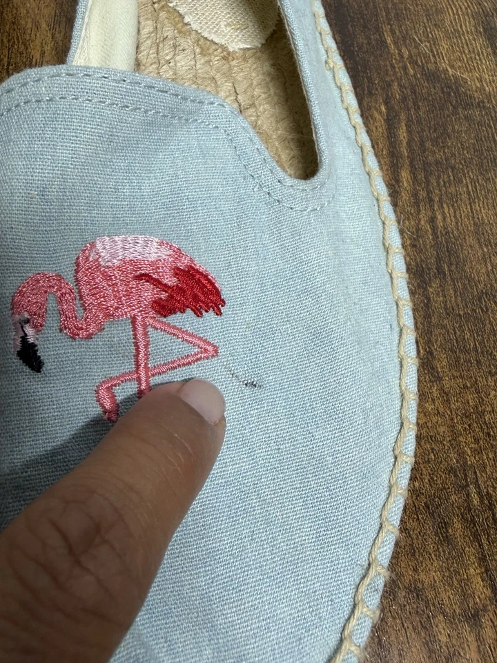 Alpargatas Soludos Flamingo para mujer talla 6 azul lona sin cordones planas informales Foto 2 de 4