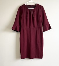 NWT J.Crew Women's Bell Sleeve Sheath Pencil Dress Burgundy Size 8