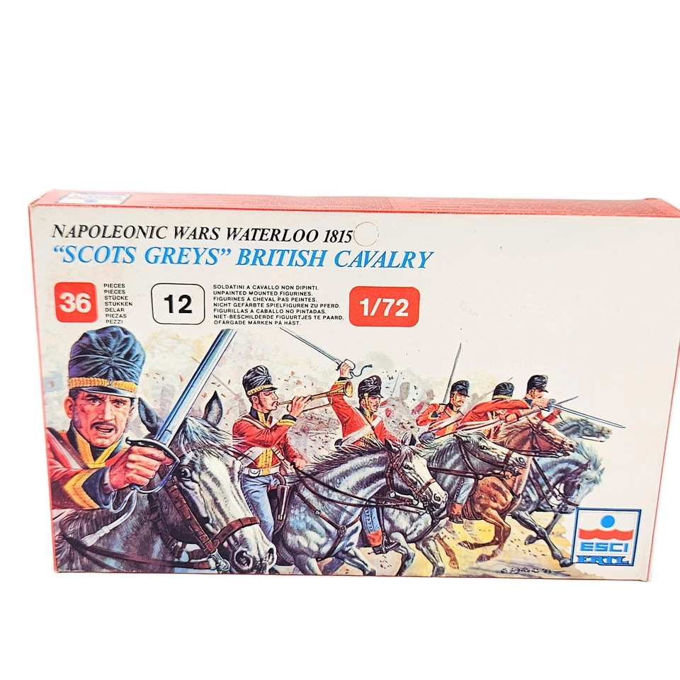 ESCI 217 1/72 Scale Napoleonic Wars Waterloo Scots Greys British Cavalry Boxed. - Image 1 of 4