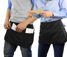 DOUBLE SIDED 3 Pocket Teflon Treated Water Resistant Waist Apron W/ Pen Holder