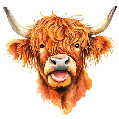 XXL 30X30 Car Sticker Funny Highland Cow Decal