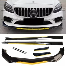For Mercedes-Benz E200 E300 E450 Front Bumper Lip 86" Side Skirt Black Yellow