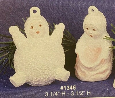 VINTAGE ALBERTA'S CERAMIC MOLD #1346 SNOW BABIES ORNAMENTS
