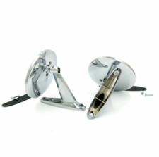 Custom Chrome Exterior Round Fender Mirrors Hardware Gasket Screws Universal