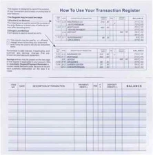 20 Pack Checkbook Register, Check Registers for Personal, Blank Ledger Registers