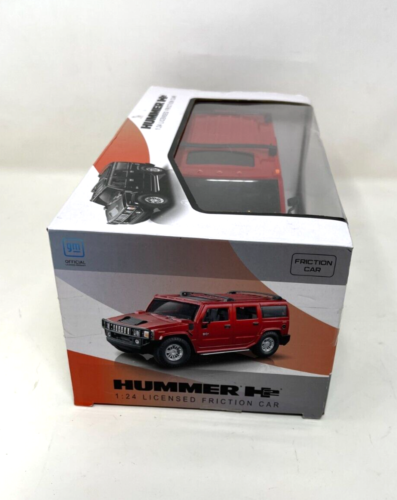 GM Hummer H2 Red Licensed Friction Car Diecast 1:24 NEW - Picture 3 of 6