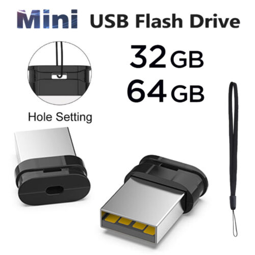 32GB 64GB USB Flash Drive Thumb U Disk  Memory Stick Low-Mini Profile Pen Drive - Afbeelding 1 van 16
