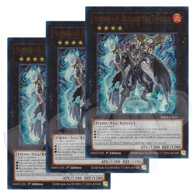 Yugioh Number 60 Dugares the Timeless x 3 1st Edition Ultra Rare NM - Free  Holo