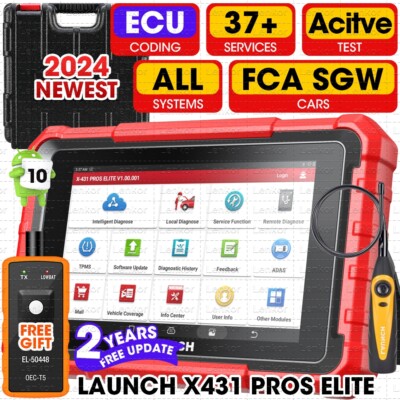 2024 LAUNCH X431 Pros V+ Elite Bidirectional Car Diagnostic Scanner K Coding
