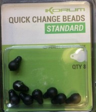 KORUM CARP BLACK QUICK CHANGE PERLINE in STANDARD o LARGE, 8 PER CONFEZIONE