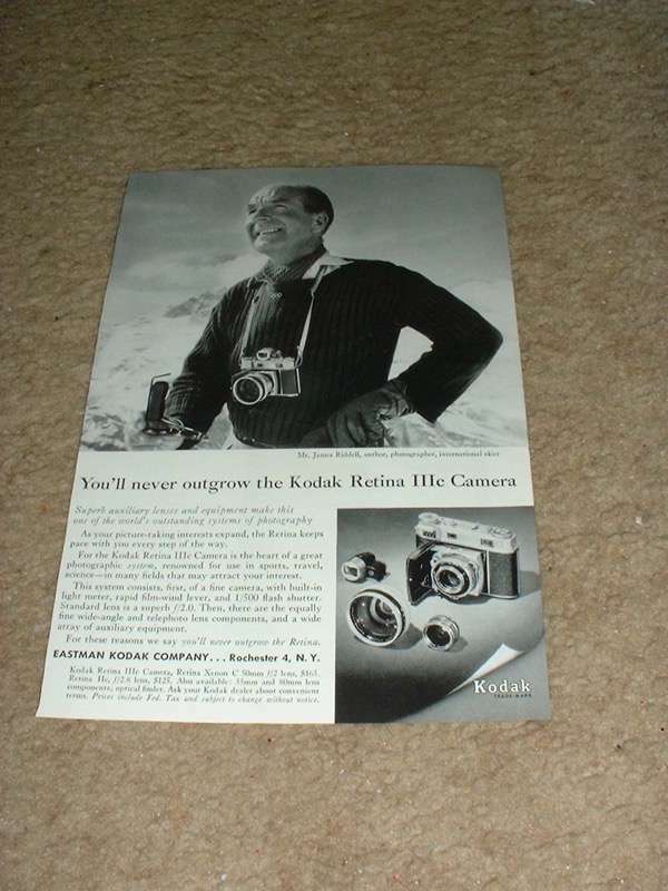 1957 Kodak Retina IIIc Camera ad, Riddell!!! | eBay