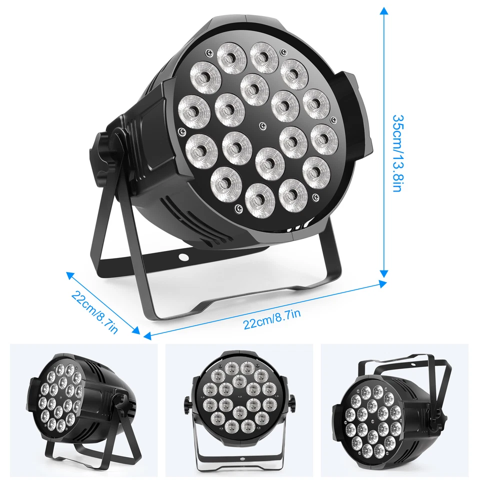 10X 270W RGBW 18LED Par Light DMX Stage Light Disco Beam DJ Uplight Beam Lights - Image 4 of 4