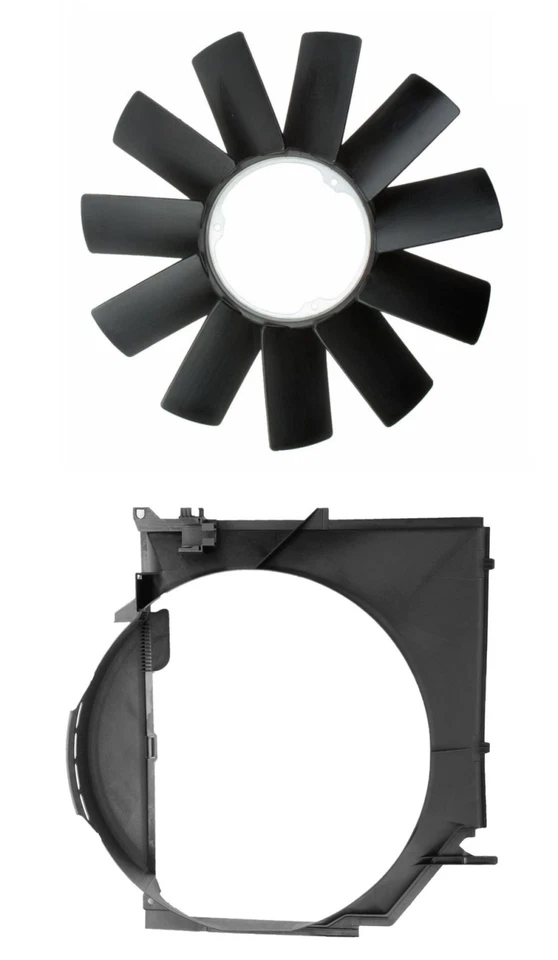 Cubierta del ventilador y hoja del motor para BMW 320i 323Ci 325Ci 325xi 328i 330Ci 420 mm Foto 4 de 4
