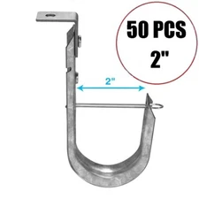 50 Pcs 2" J Hook Ceiling Mount Hanger Cat6 Cat5e Network Cable Wire Management