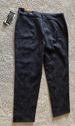 NWT - INVESTMENTS JACQUARD STRETCH pants black Secret Support Classic Ankle sz 6 - Picture 2 of 4
