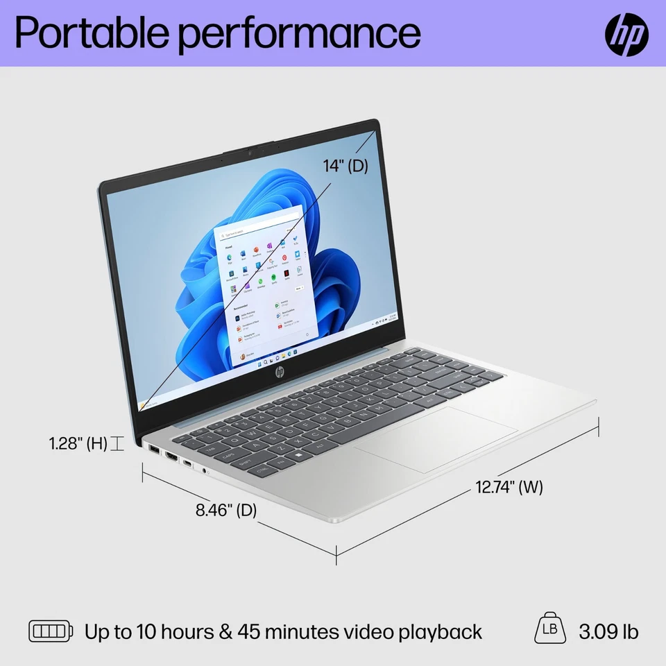 2024 HP Laptop Computer 14 HD 8-Core Intel i3 Upto 32GB RAM 2TB SSD Win 11 Pro - Image 4 of 4